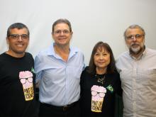 Pesquisadores do Cena e equipe organizadora na noite de 14 de maio
